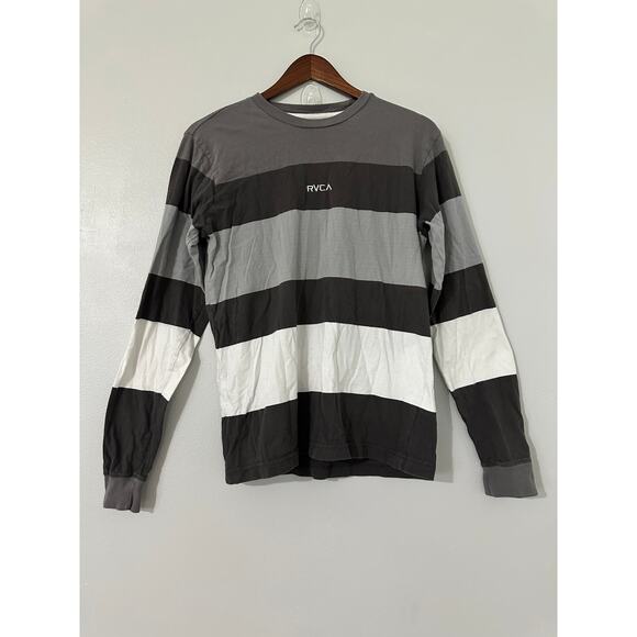 RVCA Mens Stripped Long Sleeve Shirt size Medium - Picture 1 of 4
